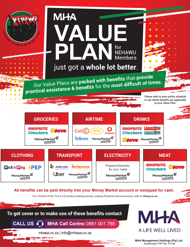 NEHAWU Value Plan Benefits